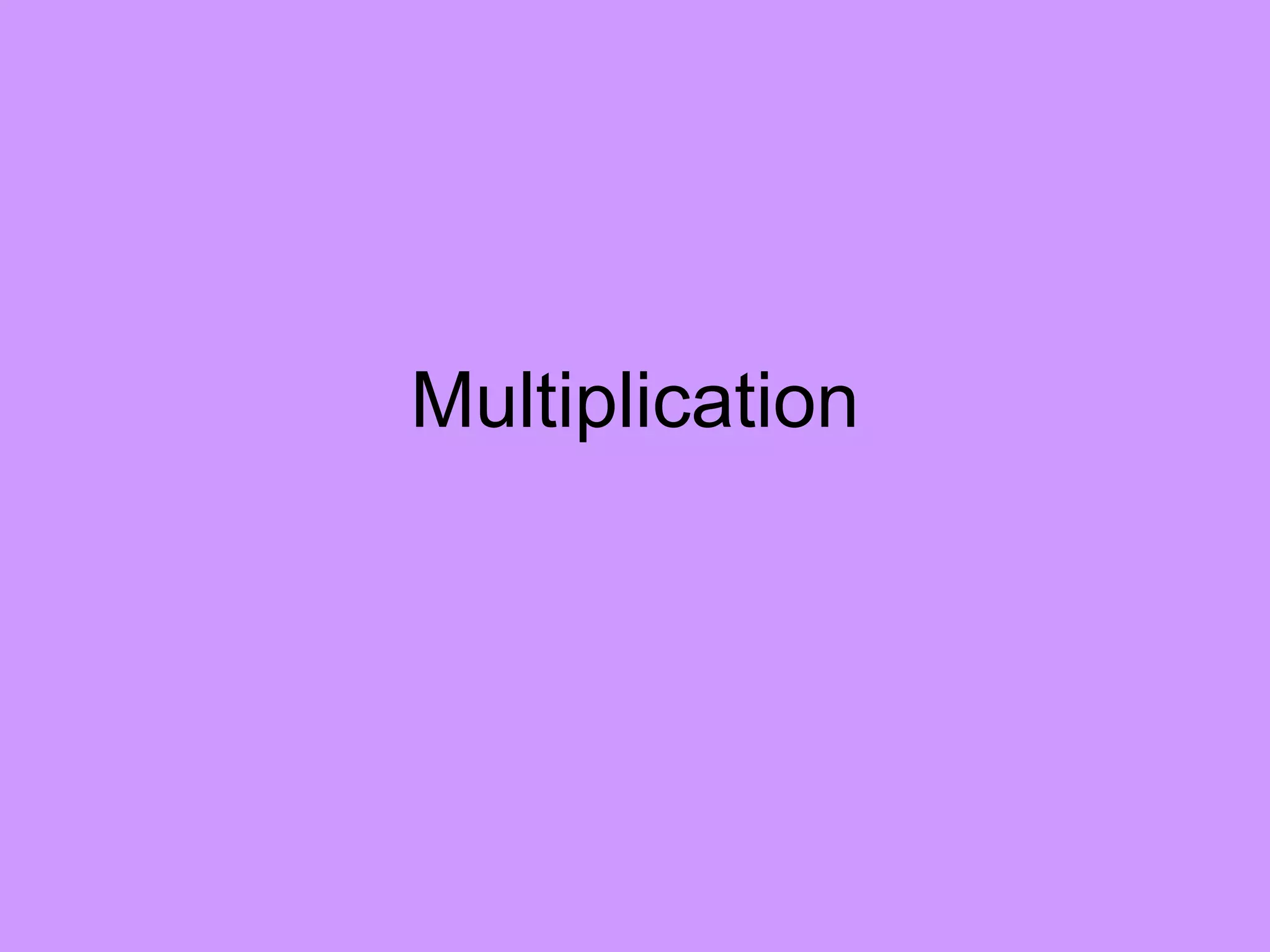 Multiplication | PPT