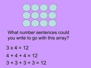 Multiplication arrays ppt | PPT