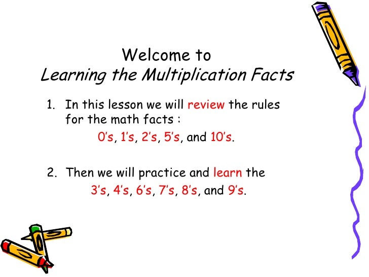 Multiplication facts