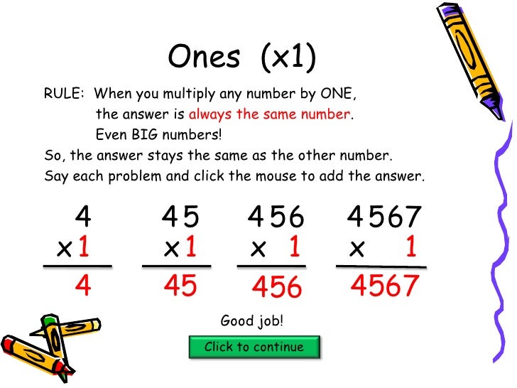 Multiplication facts