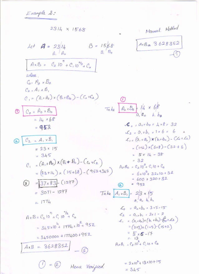 Multiplication of large integers problem subi notes pdf