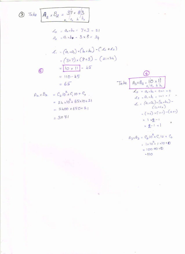 Multiplication of large integers problem subi notes pdf