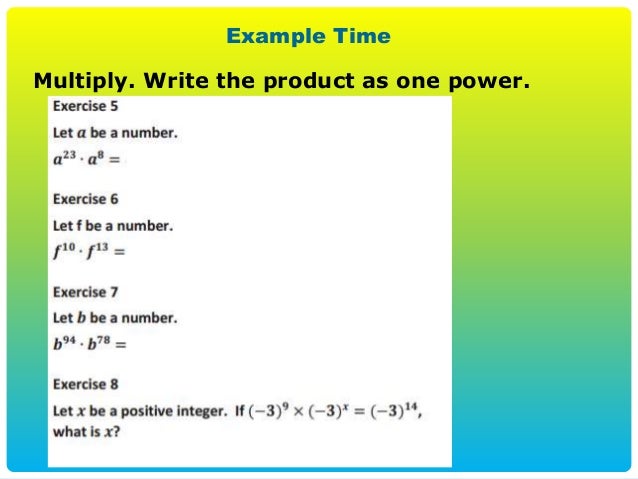 multiplication of numbers in exponential form numbers in exponential form