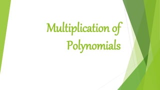 Multiplication of
Polynomials
 