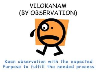 VILOKANAM
(BY OBSERVATION)
 