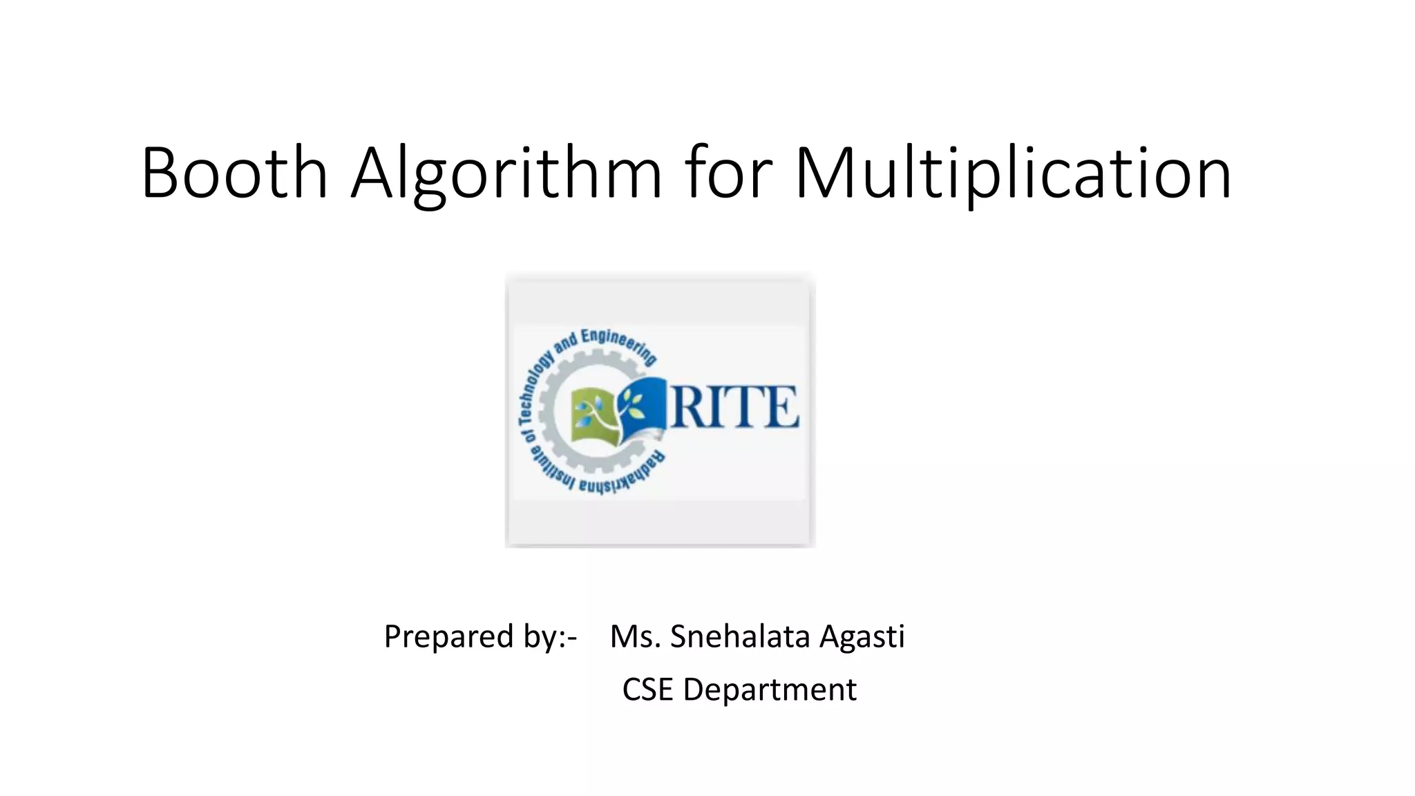 BOOTH Algorithm for Multiplication | PDF
