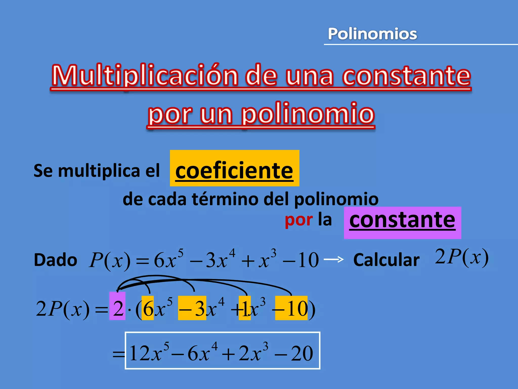 Multiplicación. Polinomios | PPT