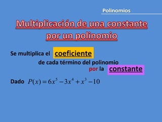 Se multiplica el de cada término del polinomio por  la  Dado coeficiente constante 