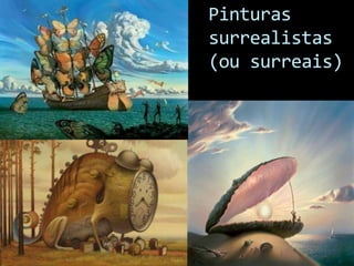 
 O expressionismo foi uma corrente artística criada
nos finais do século XIX, no norte da Europa,
resultado do declínio do Impressionismo. No
expressionismo, a linha torna-se mais expressiva, é
utilizada a “violência cromática” (excesso de cores) e
os quadros são obsessivos e dramáticos.
 Os pintores expressionistas de maior renome foram
Van Gogh, Paul Gaugin, Otto Dix, Chagall, etc. A
pintura expressionista é muito emotiva e representa
os aspetos negativos da sociedade, desde a pobreza
até à prostituição.
Expressionismo
 