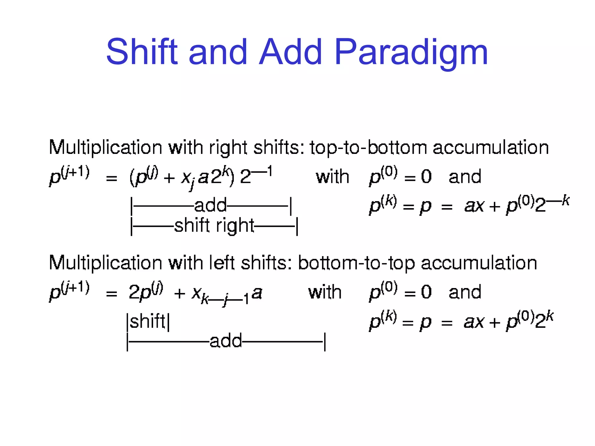 Shift and Add Paradigm
 