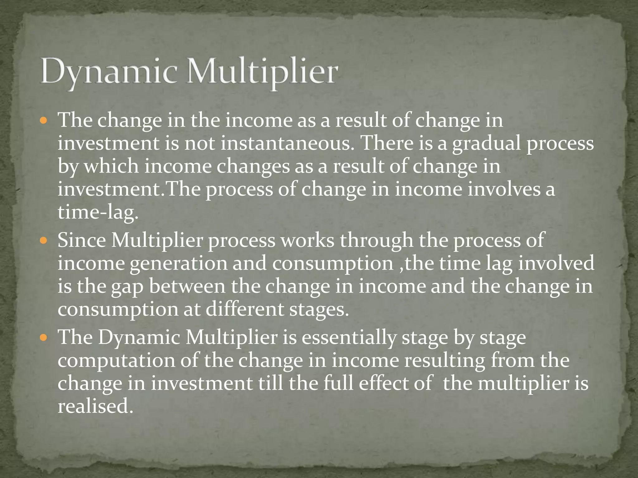 Multiplier Model in macro economics