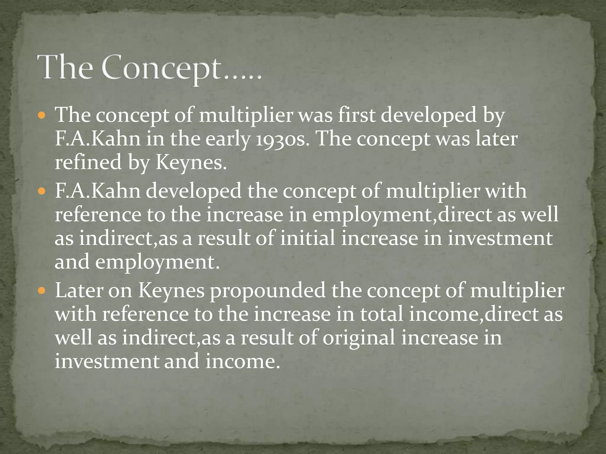 Multiplier Model in macro economics