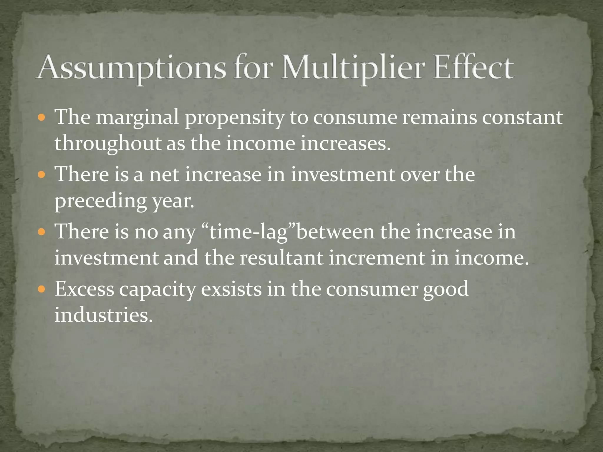 Multiplier Model in macro economics