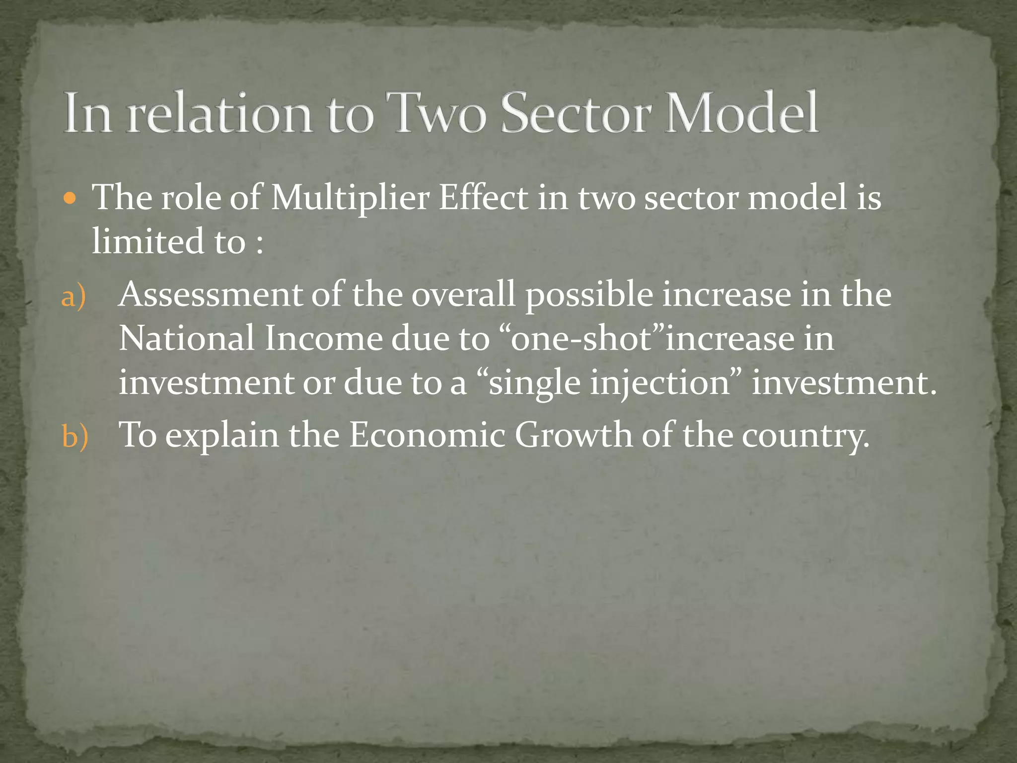 Multiplier Model in macro economics