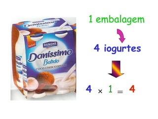 4 iogurtes
×
1 embalagem
= 44 1
 