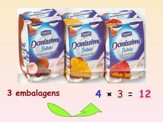 4 × 3 = 12 3 embalagens 