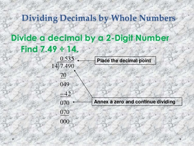 Multiplying And Dividing Decimals Multiplying And Dividing Decimals