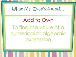 Second Part Evaluating