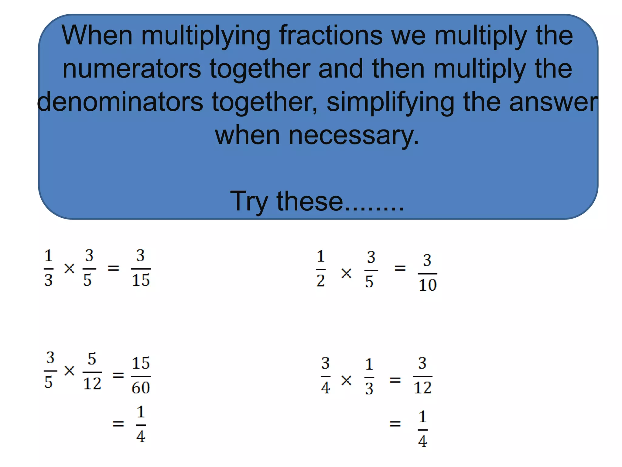 Multiplying Fractions