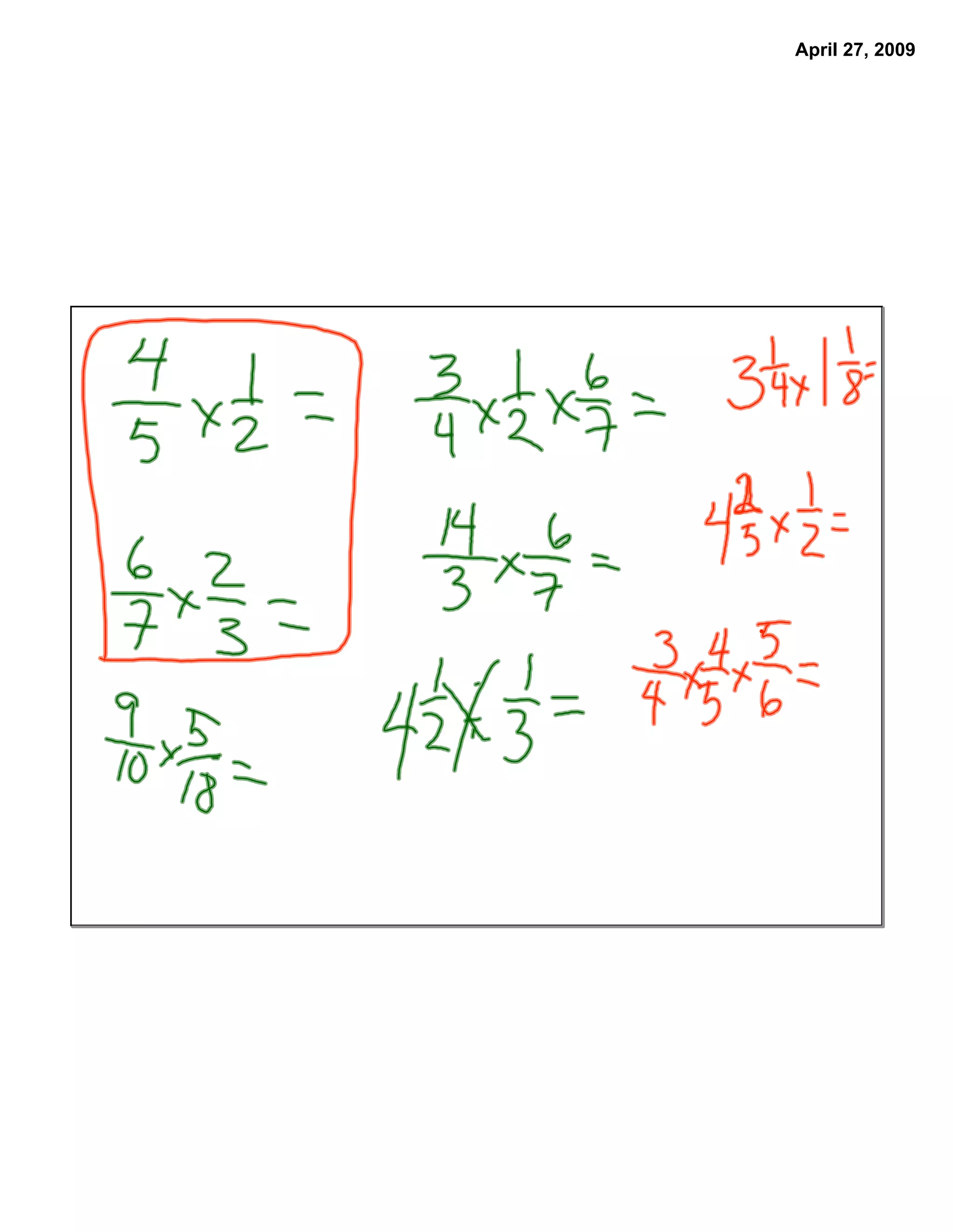 Multiplying Fractions 1
