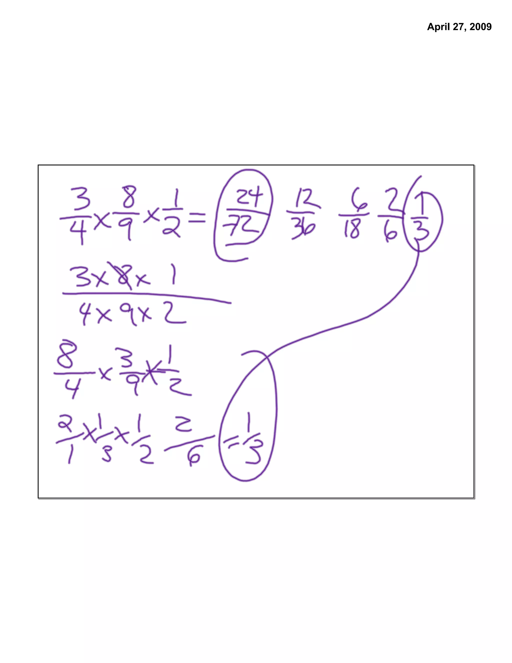 Multiplying Fractions 1