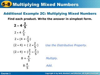 Multiplying mixed numbers | PPT