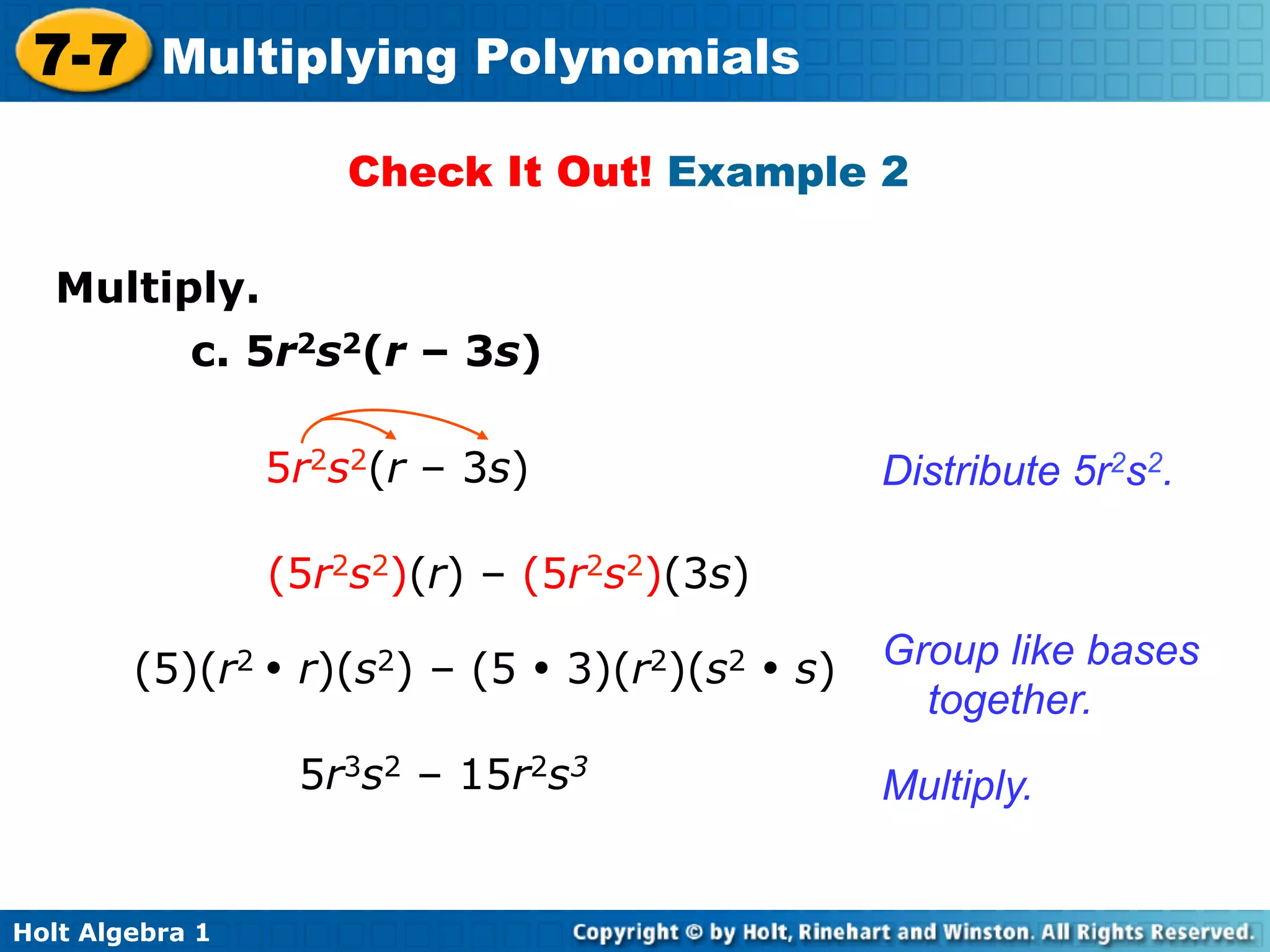 Multiplying polynomials | PDF