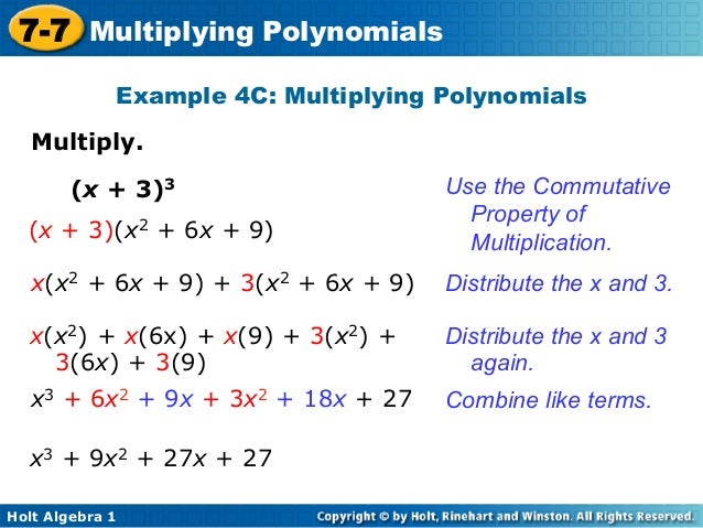 Multiplying polynomials
