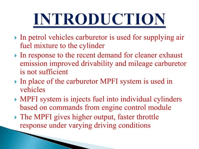 Multi point fuel injection | PPTX | Auto Parts | Automotive