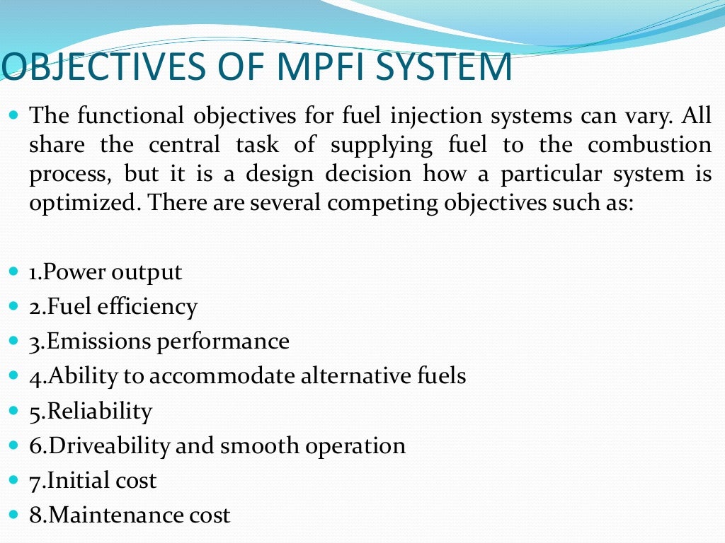 Multi point fuel injection system