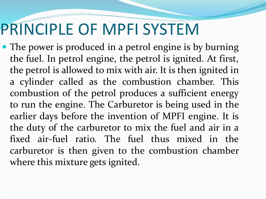 Multi point fuel injection system