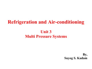 Refrigeration and Air-conditioning
Unit 3
Multi Pressure Systems
By,
Suyog S. Kadam
 