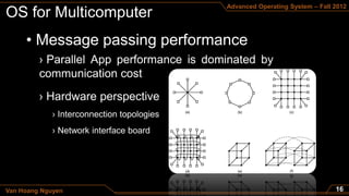 Advanced Operating System – Fall 2012




     • Message passing performance




Van Hoang Nguyen
 