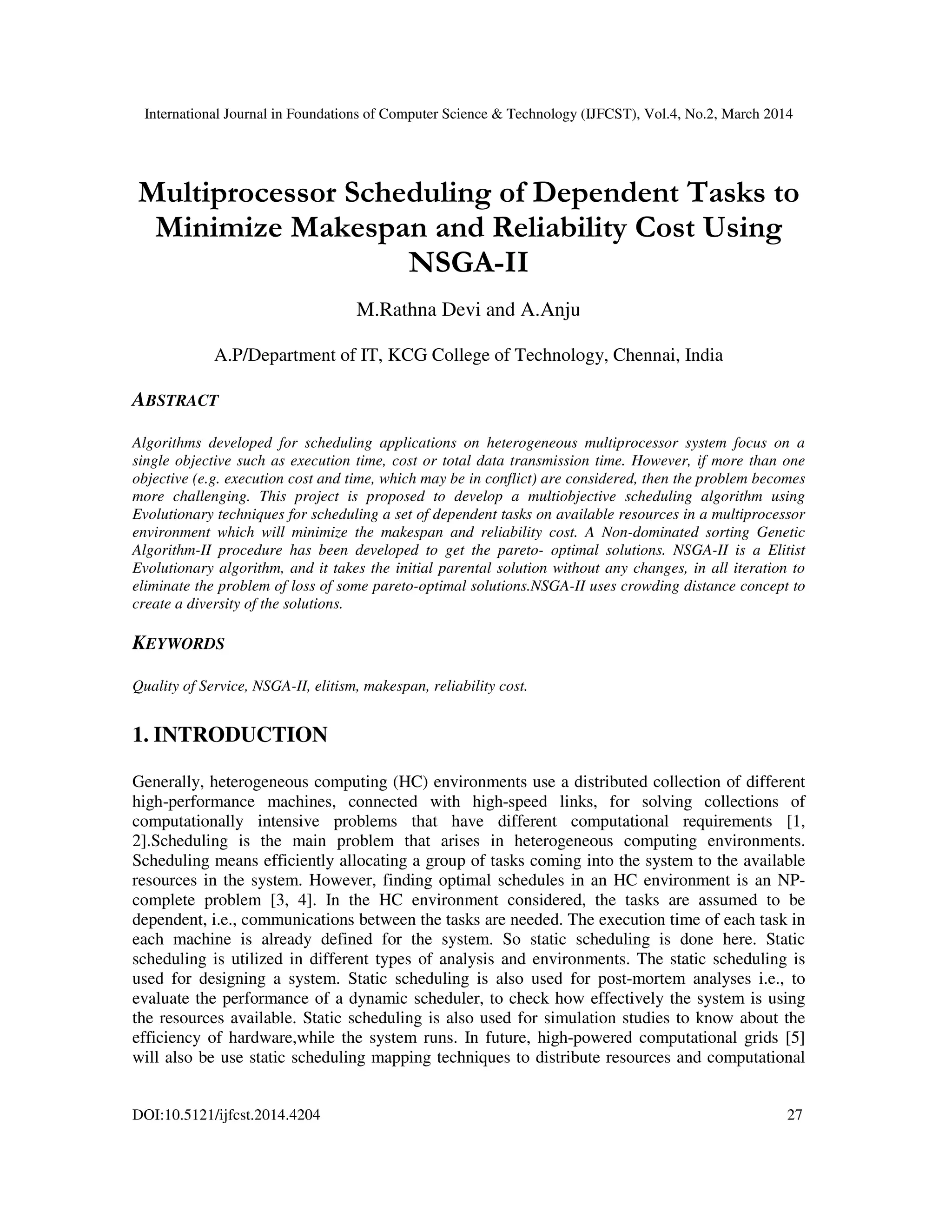 Multiprocessor scheduling of dependent tasks to minimize makespan and ...