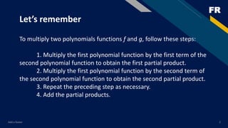Multipying polynomial functions | PPT