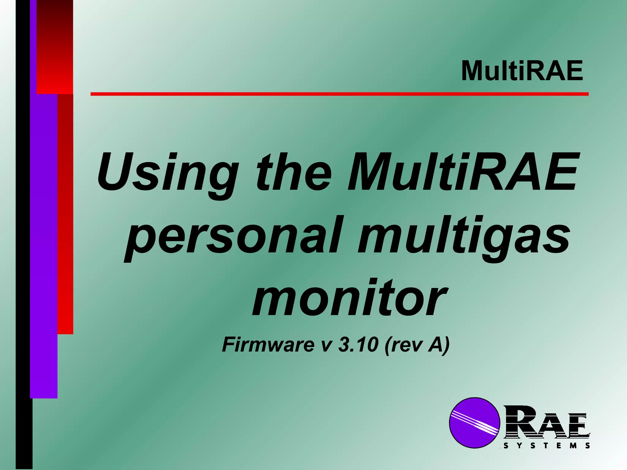Multirae user training_310a PPT