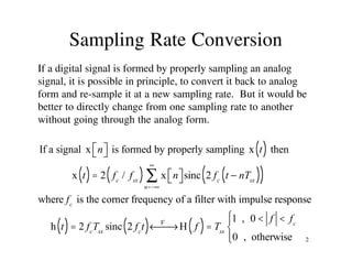 Comprehensive Overview of Multirate Digital Signal Processing ...