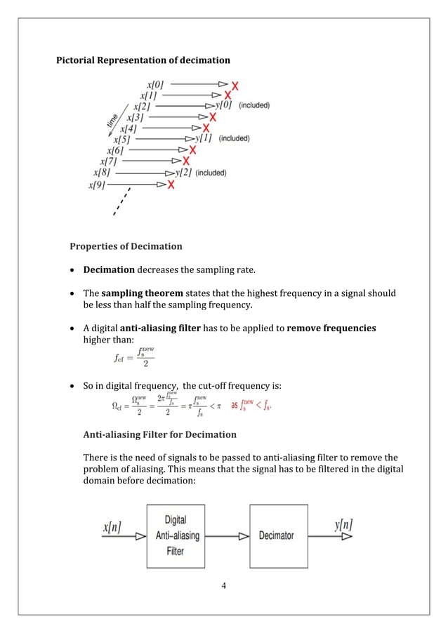 Multirate signal processing and decimation interpolation