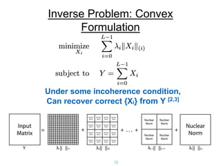 Beyond Low Rank + Sparse: Multi-scale Low Rank Matrix Decomposition | PPTX