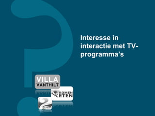 Interesse in
interactie met TV-
programma’s
 