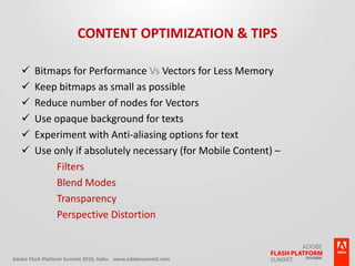 Content Optimization & TipsBitmaps for Performance Vs Vectors for Less Memory