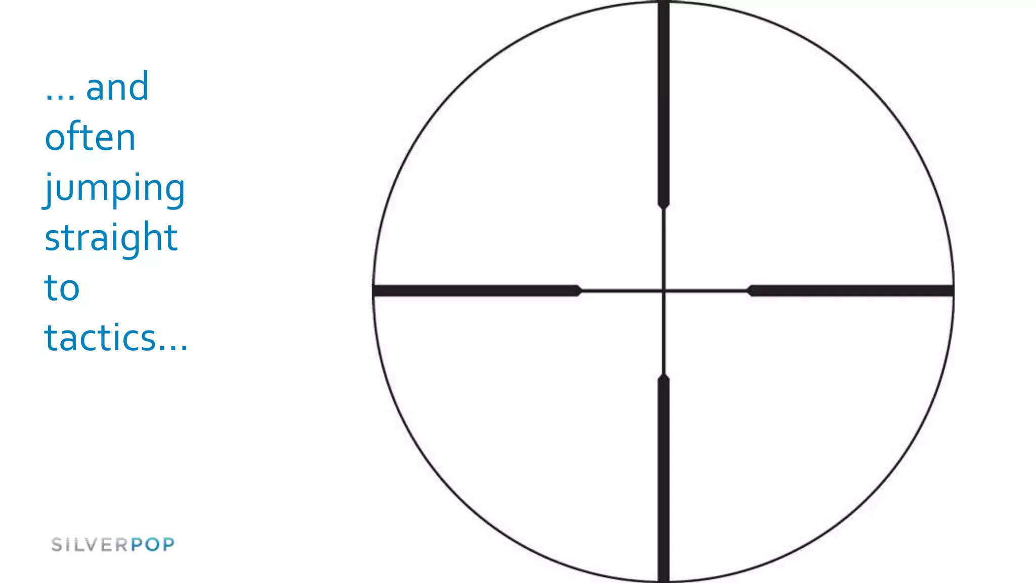 … and
often
jumping
straight
to
tactics…
 