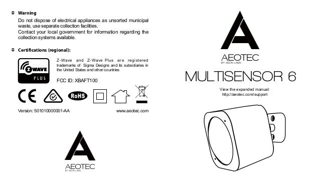 Aeon Labs Multi Sensor 6 In 1 Manual English Aeon Labs Multi Sensor 6 In 1 Manual English