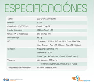 ESPECIFICACIÓNES