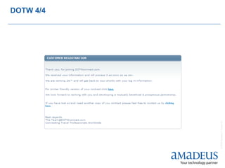 DOTW 4/4




© 2008 Amadeus IT Group SA
 