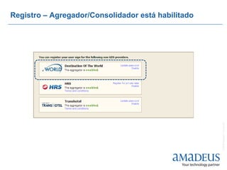 Registro – Agregador/Consolidador está habilitado




                                                    © 2008 Amadeus IT Group SA
 