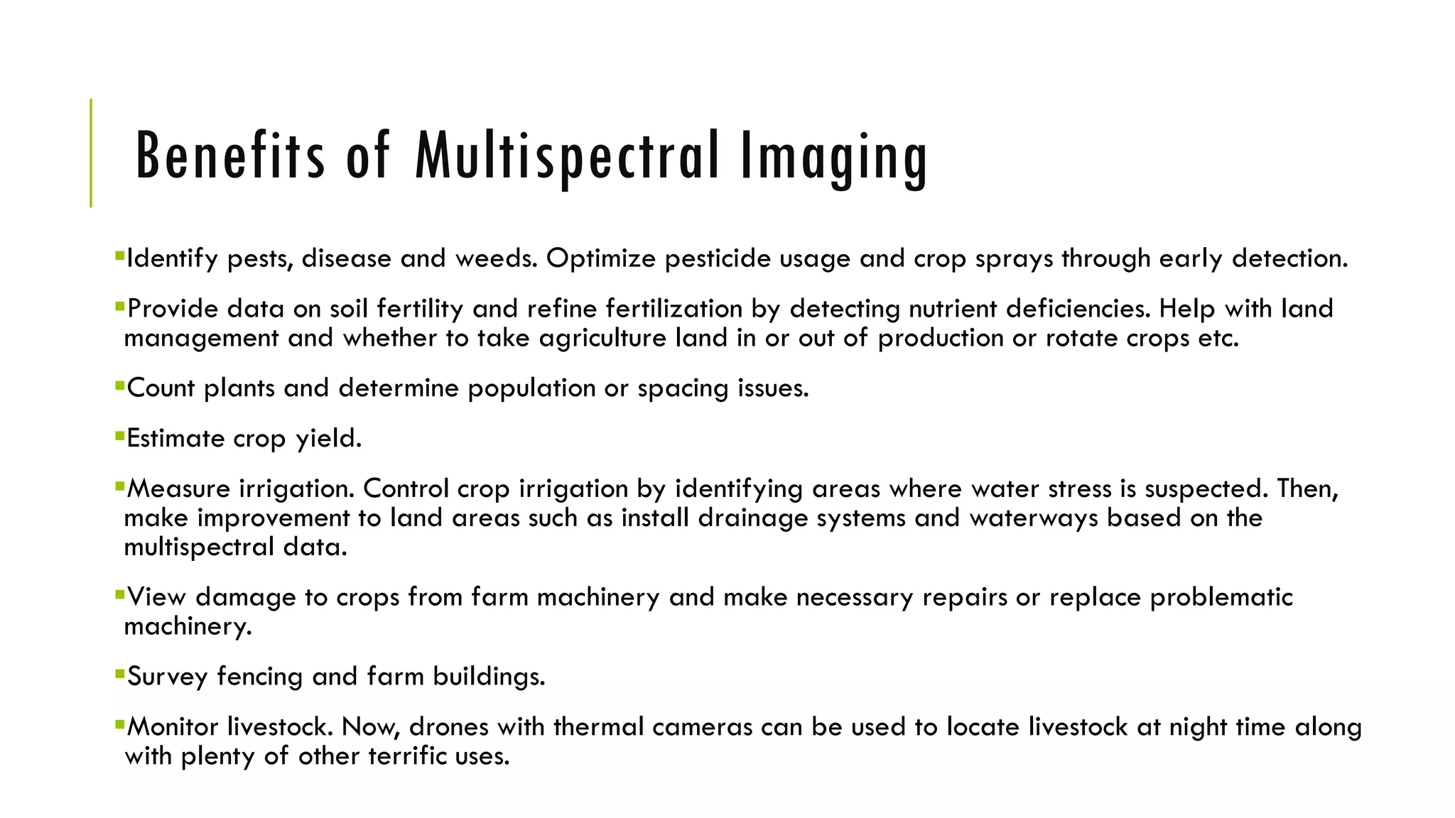 Multispectral Imagery Data for Agricultural Surveying | PDF