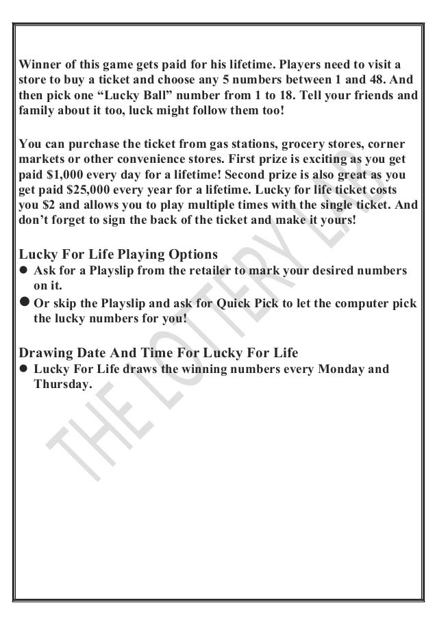 Lucky For Life Numbers Lucky For Life Numbers