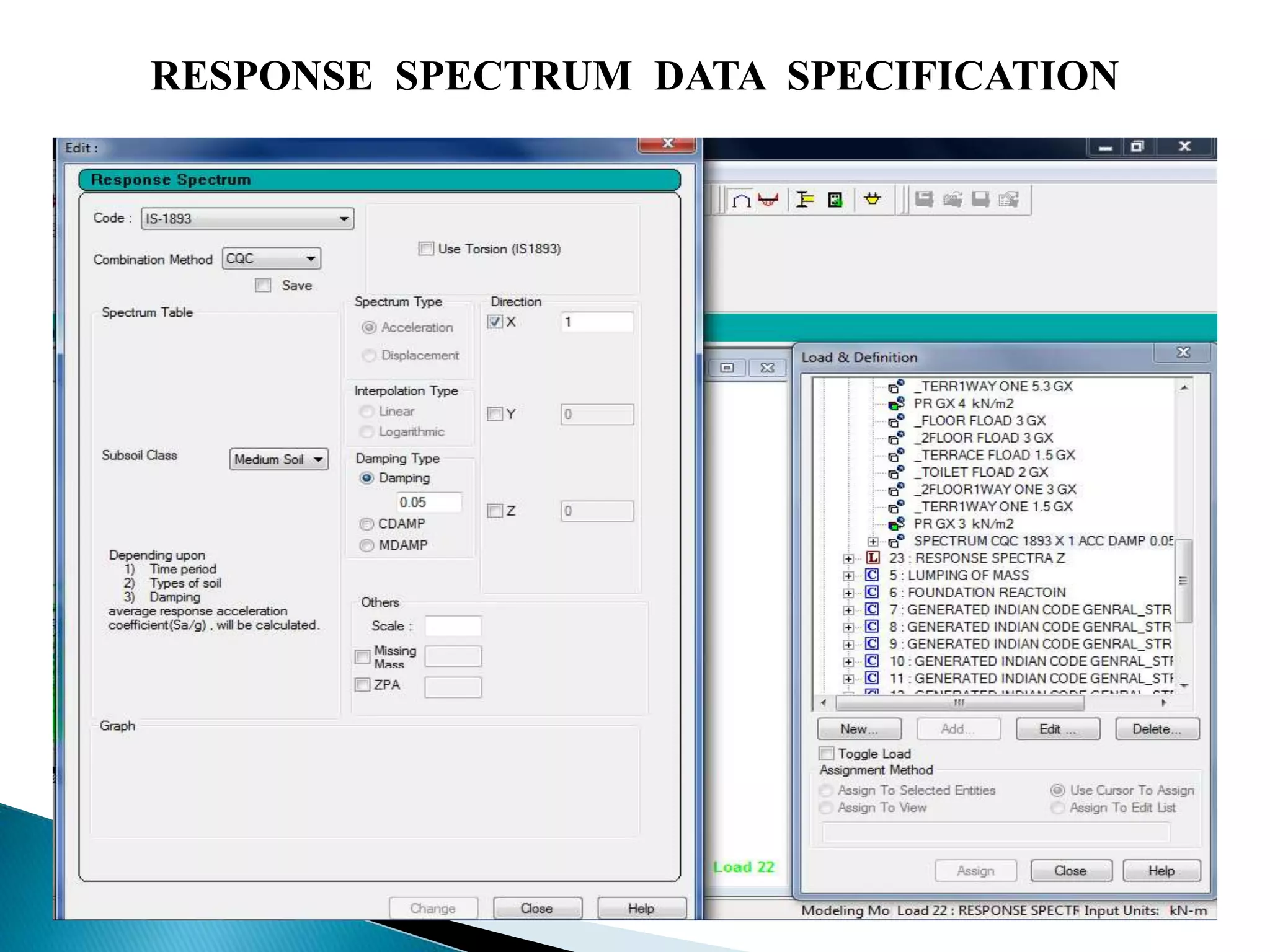 RESPONSE SPECTRUM DATA SPECIFICATION 
 