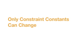 Only Constraint Constants
Can Change
 